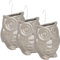 Hochwertige Luftbefeuchter 3-teiliges Set - 260ml - für Heizung aus Keramik - glänzend glasiert - Wasserverdunster Verdamper verdunster Klima - Eule - grau