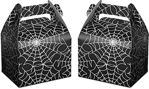 Hxezoc 24pcs Halloween Favor Boxes Large Black Spider Web Candy Boxes Halloween Treat Boxes For Halloween Party Decorations Kids Spider Birthday Party Supplies