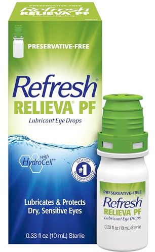 REFRESH RELIEVA PF Preservative-Free Artificial Tears Lubricant Eye Drops, 0.33 fl oz (10 mL), 1 Count