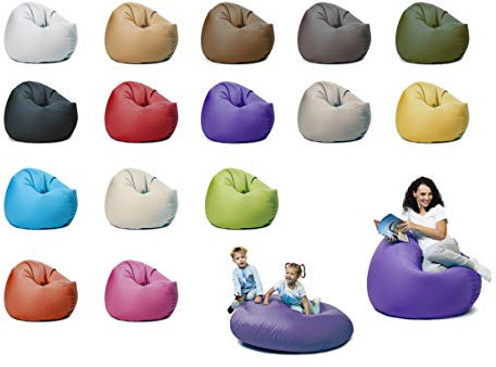 sunnypillow XL Sitzsack mit Styropor Füllung 100 cm Durchmesser 2-in-1 Funktionen zum Sitzen und Liegen Outdoor & Indoor für Kinder & Erwachsene viele Farben und Größen zur Auswahl Violett