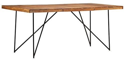 Festnight Esszimmertisch Baumkantentisch Esstisch 180 x 90 x 76 cm Massivholz Akazie