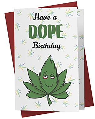 Karto Lustige Marihuana-Geburtstagskarte für Männer und Frauen, groß, 14 x 21,6 cm, Happy Birthday Karten für Bruder, Schwester, Freund, Kollegen – 30., 40., 50., 60., 70. – Dope
