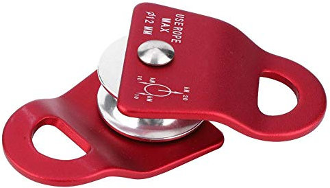 Seitliche Schwingrolle, Belastung für Karabinerhaken aus Metall, Seilrolle zum Klettern, Bergsteigen im Freien (rot)