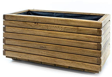 Holzfee Pflanzkasten Akzent 80 x 40 x 40 cm Eiche Holz Pflanzkübel