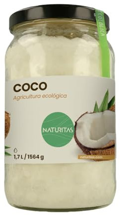 Aceite de Coco bio Sin Gluten 1,7L Naturitas Essentials | Nutritivo e Hidratante | Ideal para cocinar | Aceite de coco virgen extra