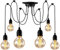 6 Heads Spider Ceiling Pendant Lighting (Each with 5.9Ft/1.8M Wire)E27 Ajustable Edison Retro Chandelier Hanging Light, DIY Industrial Vintage Spider Lamp Fitting, for Dining Hall, Cafe, Hotel
