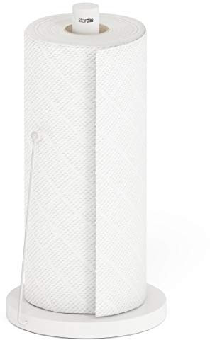 stardis Küchenrollenhalter Simply Edelstahl matt gebürstet Rollenhalter Stabil Und Langlebig Papierrollenhalter (weiß)