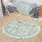 TT Home Teppich Kinderzimmer Kinderteppich Babymatte Straßen Motiv Tiere Wald Haus Junge, Farbe:Türkis, Größe:120 cm Rund