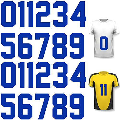 22 Pieces Iron on Numbers T-Shirt Heat Transfer Numbers 0 to 9 Jersey Numbers Soft Iron-on Numbers for Team Uniform Sports T-Shirt Football Basketball Baseball (Blue,8 Inch)