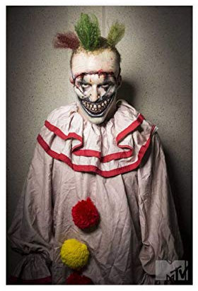 LJJJ Thriller Horror TV-Serie American Horror Story Real Killer Clown Kostüm Leinwand Poster Schlafzimmer Dekor Sport Landschaft Büro Zimmer Dekor Geschenk 30 x 45 cm Rahmen: