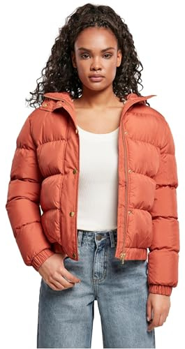 Urban Classics Women's Ladies Hooded Puffer Jacket, redearth, XS