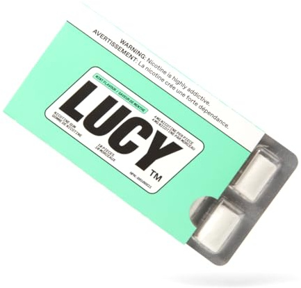 LUCY Gomma da masticare e parcheggiare alla nicotina da 4 mg, varietà in confezione da 9 - (90 pezzi), nicotina più pulita, ottimo gusto, alternativa alla nicotina, conveniente (menta verde)