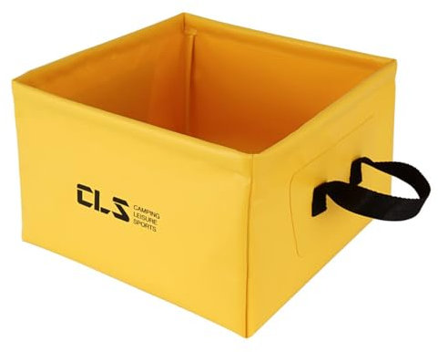 TRIWONDER Faltbare Spülschüssel 10L, Camping Waschschüssel, Outdoor Faltschüssel, Falteimer für Camping Reisen Angeln Waschen (Gelb - 13L)