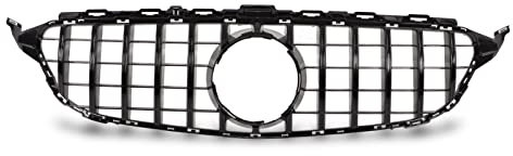 Aramox Für Panamericana GT Grille Hood Mesh Grill Ersatz für C Klasse W205 C205 Pre-Facelift 2015-2018(voll schwarz)