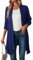 Famulily Cardigan da donna morbido a maniche lunghe cascata UK drappeggiato leggero aperto davanti cardigan spolverino cappotto, Marina Militare, M