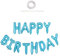 Ballon-Set 40cm-16 Happy Birthday Luftballons, Happy Birthday Ballonbanner für Party-Deko-Zubehör, Wiederverwendbarer Happy Birthday-Folienballon mit Bändern und Stroh – Hellblau