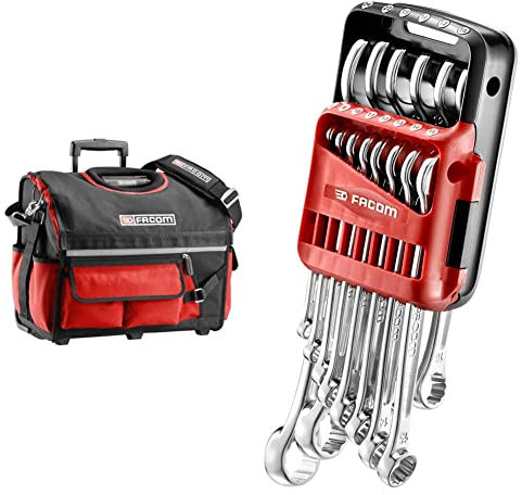 FACOM BS.R20PB BS.R20PB Trousse à Outils Trolley Dimensions (L x H x P) & Jeu de 14 Clés Mixtes - 440.JP14PB - Clefs Mixtes Métriques - Dimensions de 7 à 24 mm - Compact et Facile à Utiliser