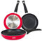 Quttin - Sartén Antiadherente de inducción Infinity con Mango. Para todo tipo de cocinas. Aluminio Forjado Doble Capa. Resistente Duradera Tortilla de patatas. Rojo Sarten Mediana 22 cm