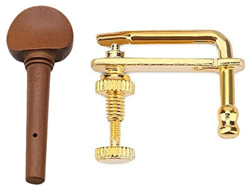 4 Stücke 4/4 Größe Violine Geige Stimmwirbel Set Mit 4 Stücke Violine Feinstimmer Gold Violine Teile Saitenspanner Ersatz Violine Beschläge