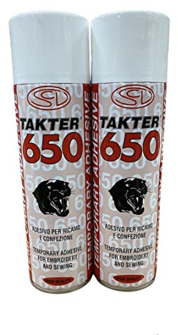 2 PEZZI Takter 650 Spray Adesivo Temporaneo per ricamo e confenzione