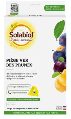SOLABIOL Anti verme delle prugne | Trappola per feromone | pronta all'uso | facile da montare | protegge i tuoi alberi da frutto | utilizzabile in agricoltura biologica | Made in France | SOPIPRUNE