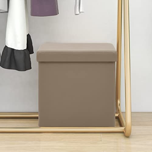vidaXL Hocker mit klappbarer Aufbewahrungsbox Cappuccino aus PVC