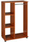 HOMCOM Kleiderschrank auf Rollen, Mobile Garderobe, 1 Kleiderstange, 3 Regale, Garderobenschrank für Flur, Schlafzimmer, 80 x 40 x 128 cm, Walnussbraun
