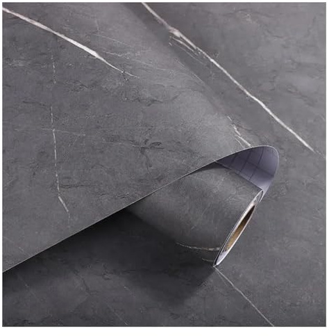 AUNANGLJSCS Küchenarbeitsplattenaufkleber Wandaufkleber aus Steinoptik for die Küchenarbeitsplatte(Thick Matte Grey,60cmx100cm)