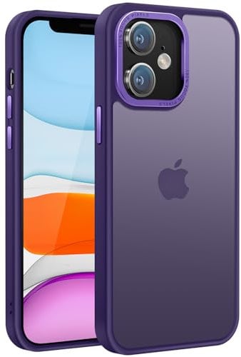 PuyaTeya Cover per iPhone 11, [Cover protettiva opaca oleorepellente] Antiurto Anticaduta Anti-Impronte Antigraffio Custodia per iPhone 11 6.1 (Viola Scuro)