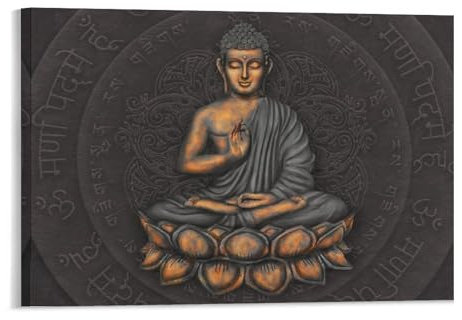 Puzzle 1000 Teile,Buddha vor dem Hintergrund des Mantras,Erwachsene Kinder Puzzle,Papierpuzzle(50x70cm)-68