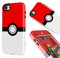 SupBo Schutzhülle für iPod Touch 6 / 7 Generation, Anime-Cartoon, Kawaii, Rot-Weiß-Kugelmuster, hartes Polycarbonat und inneres Silikon, Hybrid-Schutzhülle für iPod Touch 5/6, iPod Touch 7 (rot/weiße