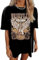 AVOZAL Damen Oversize T Shirt Sommer Rundhals Kurzarm Vintage Oberteile Tops Gitarre Gedruckt Casual Locker Lang Tee Shirts Bluse(L,Schwarz-NASH)