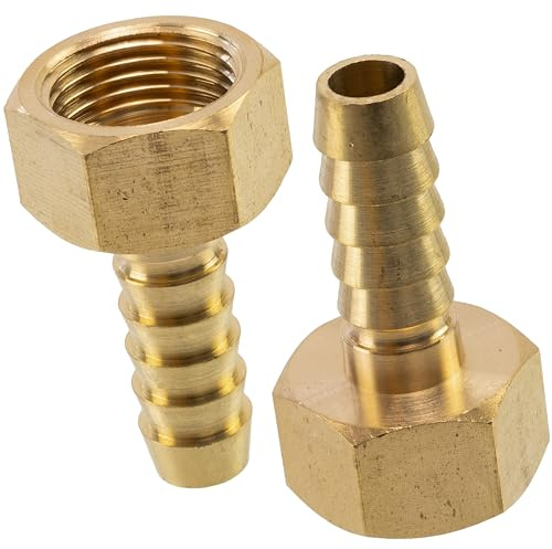 AERZETIX - C74644 - Lot de 2 Raccords femelles cannelés 3/8 pour tuyau de Ø10 mm - filetage interne - pour clé 20 mm - adaptateur connecteur système circuit d'irrigation arrosage pompe - en laiton