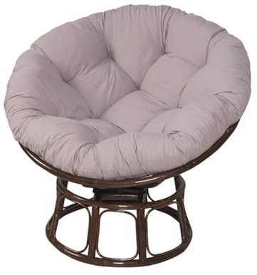 Hiseng Papasansessel Kissen Sitzauflage, Rundes Papasan Stuhlkissen, Rundes Dicke Stuhlkissen Bequem & Weich Sitzkissen Hängesessel für Indoor Outdoor Garten Stuhlauflage (130cm,grau)