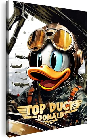 Artmazing | Top Duck Donald Bild bunt | S-Art Bilder | Top Duck Donald Bilder Modern | Coole Wandbilder Wohnzimmer | Wandbild Top Duck Donald Deko XXL | Bild Leinwand XXL | buntes Poster für Wand