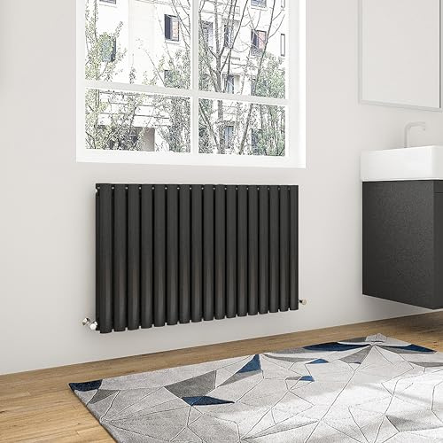 Biubiubath Radiateur central moderne ovale noir 600 x 767 mm