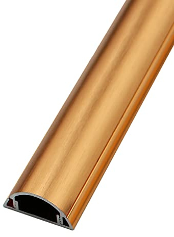 Cable Trunking,Aluminum Alloy Extension Cable Management,Cable Cover Paintable Cable Trunking with Self-Adhesive Backing for Ceiling/Corner/Gold/No.2(Gold,No.2)