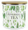 Purely Home Kitchen Herbs Peppermint Tea Storage Canister - White & Green Leaf Metal Enamel Medium Sized Food Storage Container