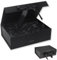 Geschenkbox mit Schleife, Geschenkbox mit Deckel, 21x17x7cm Magnetische Geschenkbox, Geschenk Verpackungsbox für Geschenke Hochzeit Weihnachten Jubiläum, Schwarz