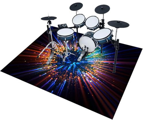 180 x 160 cm Hochwertiger Schlagzeugteppich | Professionelles rechteckiges Elektronisches Jazz Schlagzeug Kit für Bass Drum Snare Drum und andere Instrumente Teppich | Rutschfeste Schallschutzteppich