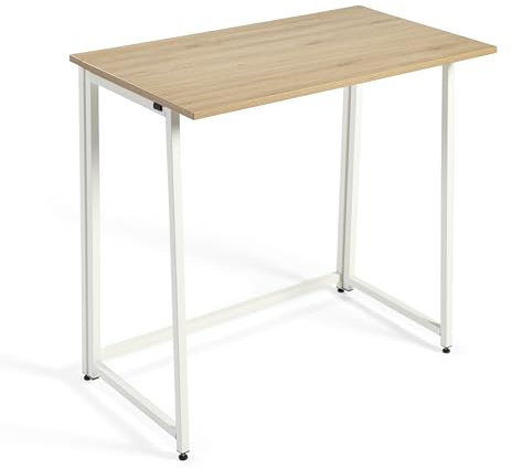 DUPI Escritorio Plegable Utility 80x50 cm – Mesa de Ordenador y Estudio para Oficina en Casa, Multifuncional con Estructura Metálica, Color Taupe