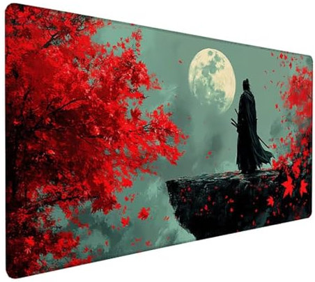 Gaming Tapis de Souris XXL 800 x 400 x 3 mm Grand Tapis de Souris Gris Mouse Pad Guerrier Tapis Souris Surface Lisse et Base en Caoutchouc Anti-dérapant, Decoration Chambre, Cadeau Homme Z-230