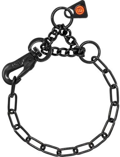 Herm. Sprenger Hundehalskette – Verstellbar, Edelstahl schwarz, 2,0 mm, mit Sprenger-Haken & Durchzugskette – sicher & sanft für Training & Alltag (30 cm)