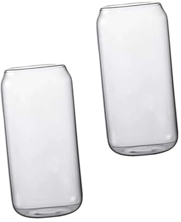 Cabilock 2pièces Verres Verre Transparent Forme De Canette Tasses Pour Boissons Café Lait Et Autres