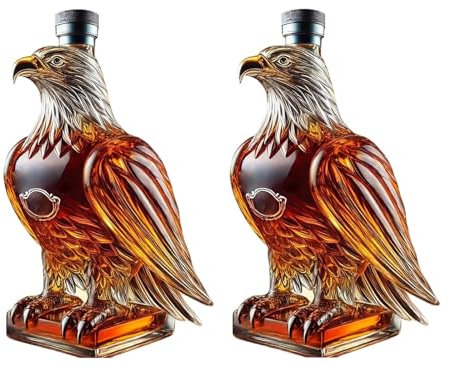 MFRVXQUL Eagle Whiskey Decanter, 10oz Capacity, Transparent, Decorative, 2pcs
