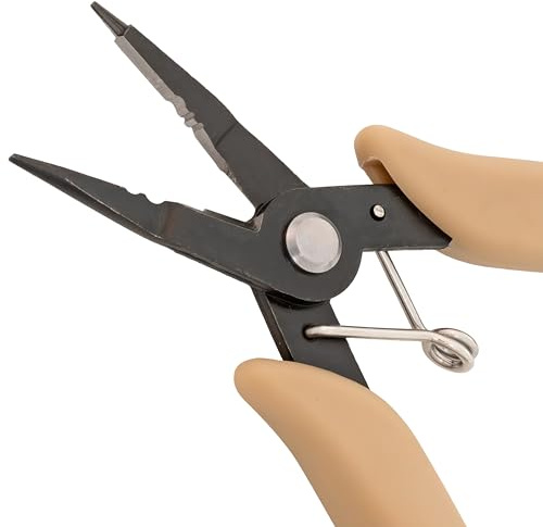 The Beadsmith Beader's All-in-One Zange – Multifunktionales Schmuckherstellungswerkzeug, 13 cm, mit runder Nase, Kettennase, Crimpzange und Flex-Drahtschneider, zum Patent angemeldet
