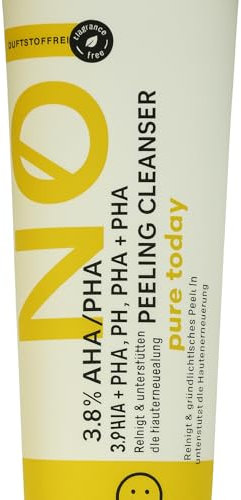 No pure today AHA PHA Peeling Cleanser – chemisches Gesichtspeeling gegen unreine Haut und Pickel – geeignet für empfindliche & fettige Haut - Peeling Gesicht für Mann & Frau, 125 ml + Purlife Sticker