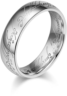 Sumpgle Wolfram Ringe Laser Gravur Modeschmuck Unisex Magic Ring Bands für Männer Frauen