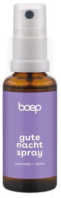 boep Gute-Nacht-Spray | Beruhigendes Raum- und Kissenspray mit Lavendel und Zirbe | Aromatherapie | 100% naturreine ätherische Öle | Vegan & hergestellt im Allgäu (30 ml)