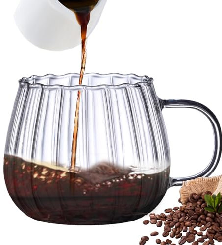Eventerde 400ml Tazas De Calabaza Taza De Vidrio Para Cafe Con Forma Calabaza De Vidrio Transparente Gran Capacidad Aptas Para Lavavajillas Para Café Leche
